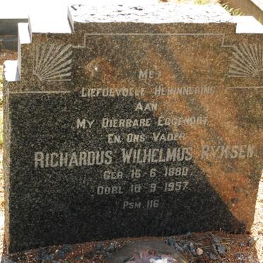 RYKSEN Richardus Wilhelmus 1880-1957