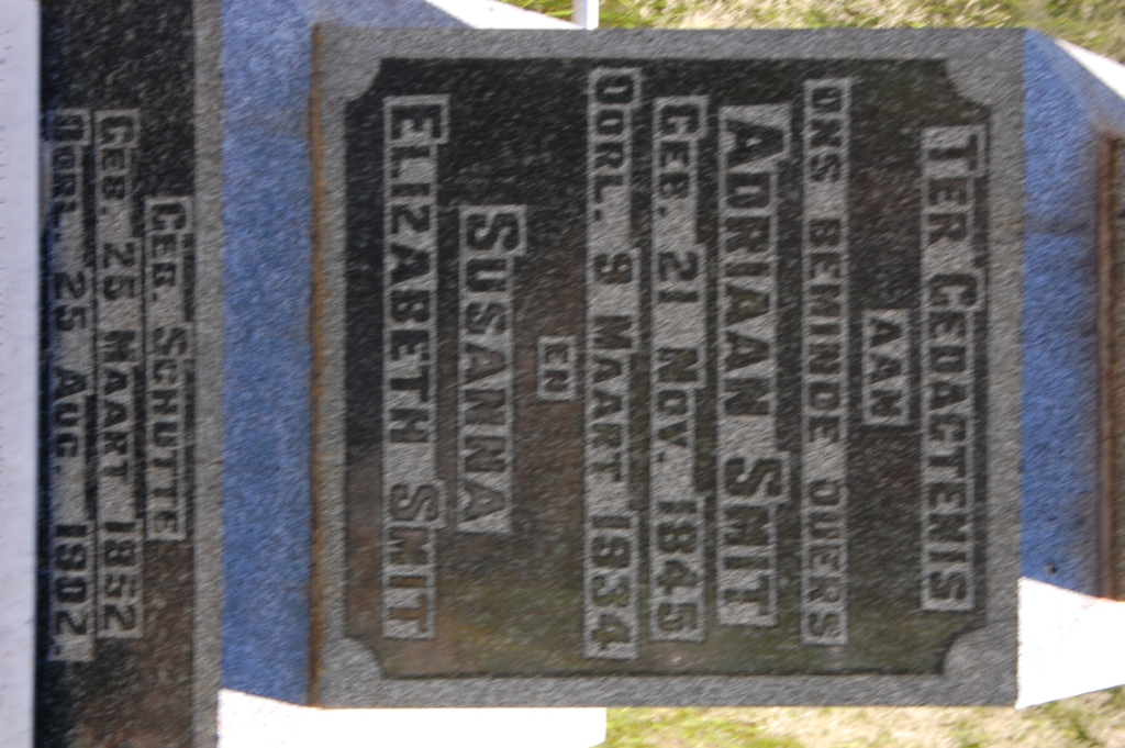 SMIT Adriaan 1845-1934 &amp; Susanna Elizabeth SCHUTTE 1852-1902