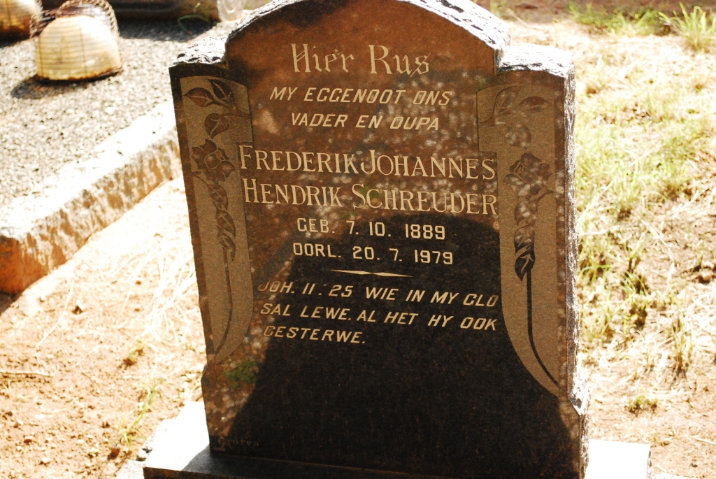 SCHREUDER Frederik Johannes Hendrik 1889-1979