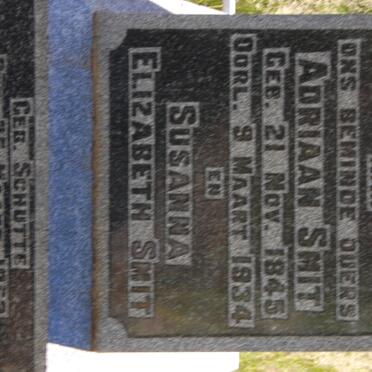 SMIT Adriaan 1845-1934 &amp; Susanna Elizabeth SCHUTTE 1852-1902