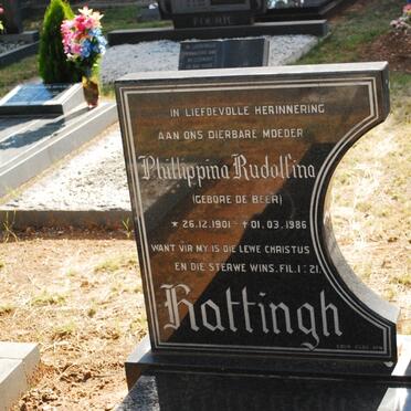 HATTINGH Phillippina Rudolfina nee DE BEER 1901-1986