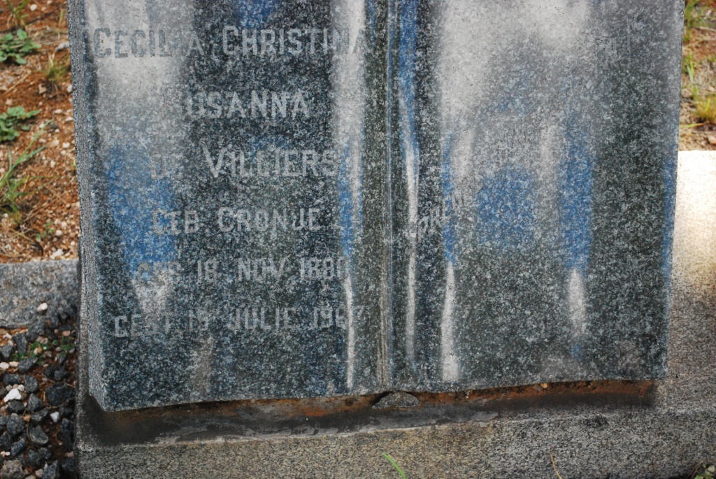 VILLIERS Cecilia Christina Susanna, de nee CRONJE 1880-1967