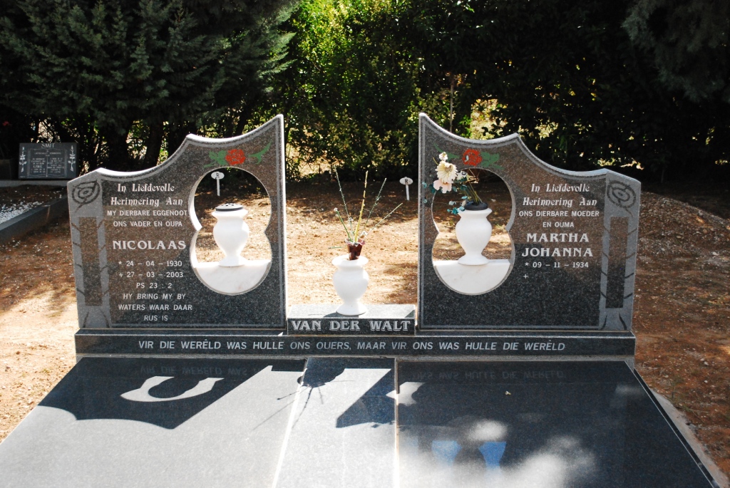 WALT Nicolaas, van der 1930-2003 &amp; Martha Johanna 1934-