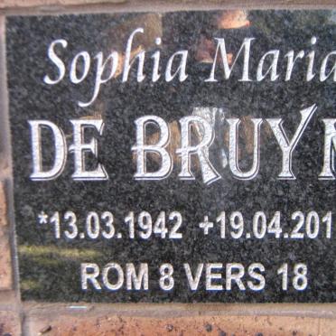 BRUYN Sophia Maria, de 1942-2016