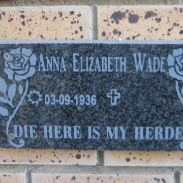 WADE Anna Elizabeth 1936-
