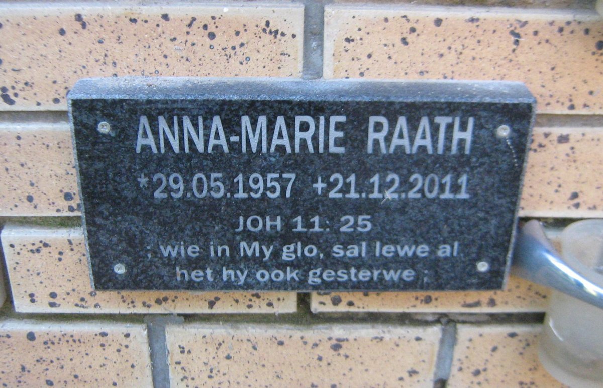 RAATH Anna-Marie 1957-2011