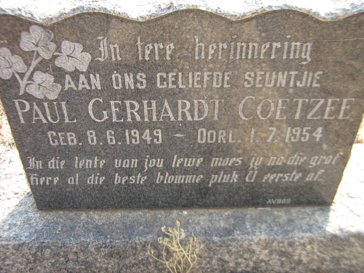 COETZEE Paul Gerhardt 1949-1954