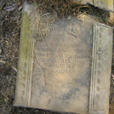 SCHREUDER Jan Hendrik Coetzee 1924-1925 :: ? April 1921