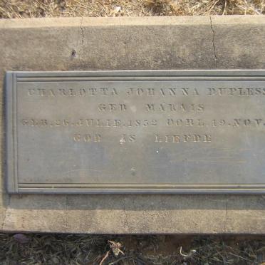 PLESSIS Charlotta Johanna, du nee MARAIS 1852-1936
