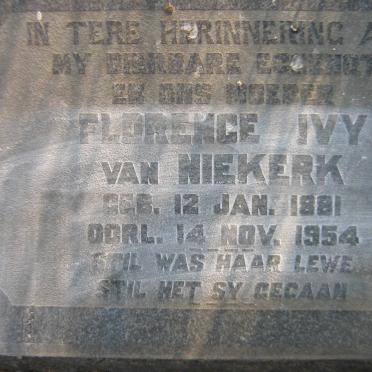 NIEKERK Florence Ivy, van 1881-1954