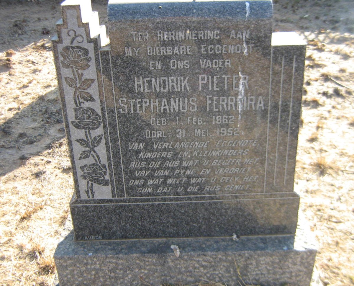 FERREIRA Hendrik Pieter Stephanus 1862-1952