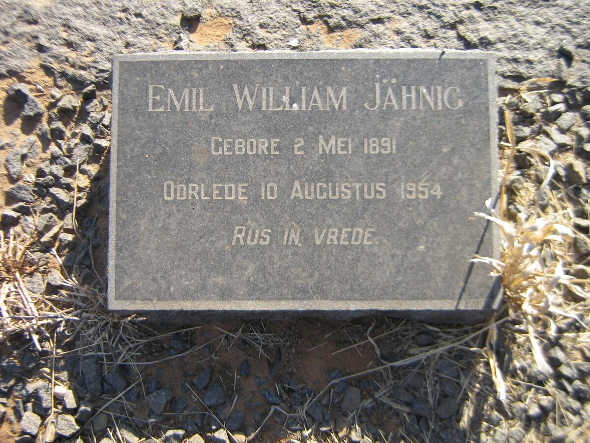 JÄHNIG Emil William 1891-1954