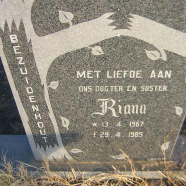 BEZUIDENHOUT Riana 1967-1985