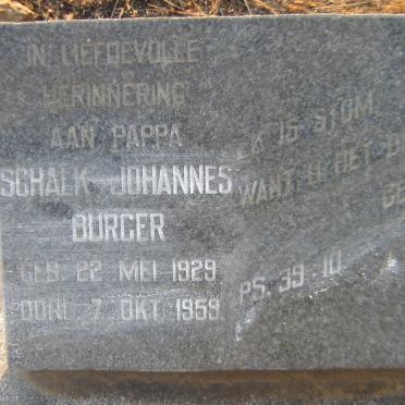BURGER Schalk Johannes 1929-1959