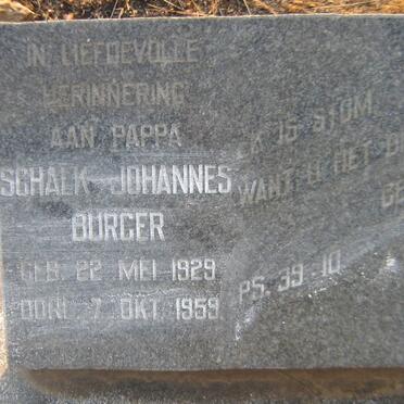 BURGER Schalk Johannes 1929-1959