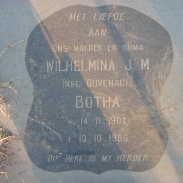 BOTHA Wilhelmina J.M. nee DUVENAGE 1904-1986