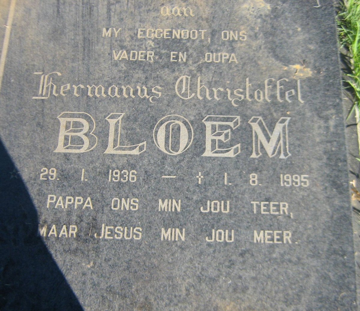 BLOEM Hermanus Christoffel 1936-1995