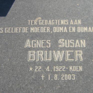 BRUWER Agnes Susan nee KOEN 1922-2003
