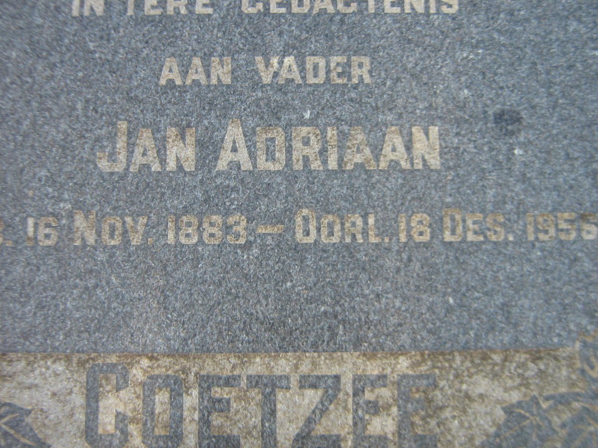 COETZEE Jan Adriaan 1883-1956