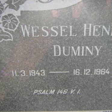 DUMINY Wessel Hendrik 1943-1964