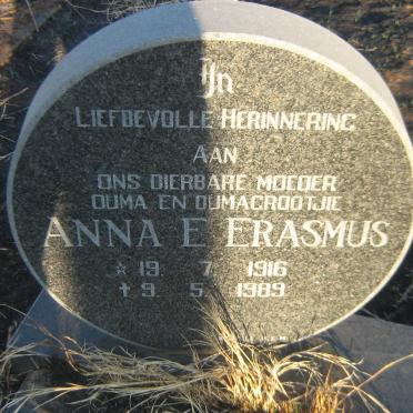 ERASMUS Anna E. 1916-1989