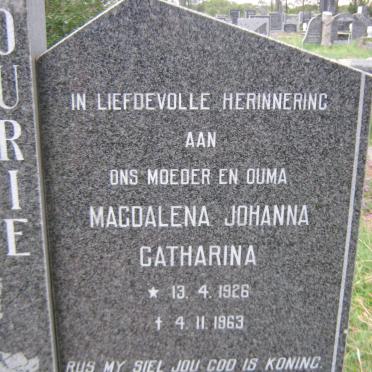 FOURIE Magdalena Johanna Catharina 1926-1963