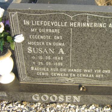 GOOSEN Susan A. 1946-1996