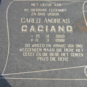 GACIANO Carlo Andreas 1959-1988