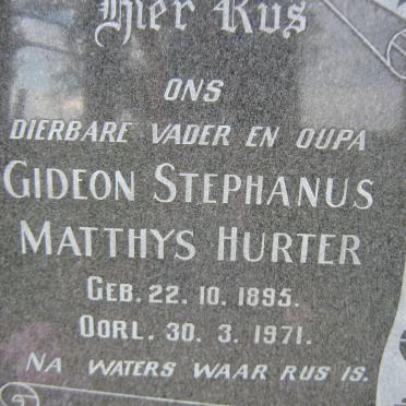 HURTER Gideon Stephanus Matthys 1895-1971