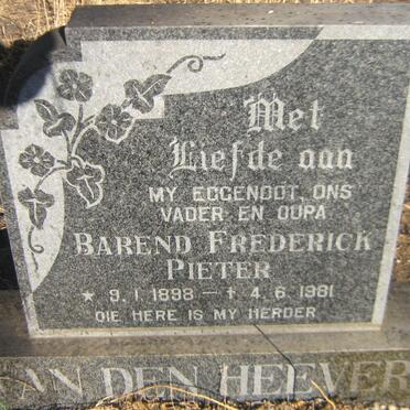 HEEVER Barend Frederick Pieter, van den 1898-1981