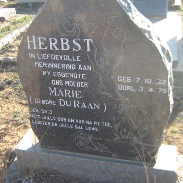 HERBST Marie nee DU RAAN 1932-1975