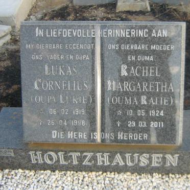 HOLTZHAUSEN Lukas Cornelius 1919-1998 &amp; Rachel Margaretha 1924-2011