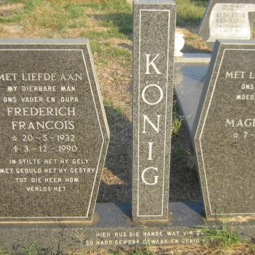 KONIG Frederich Francois 1932-1990 &amp; Eva Magdalena 1934-