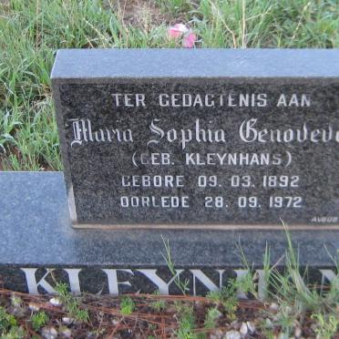 KLEYNHANS Maria Sophia Genoveva nee KLEYNHANS 1892-1972