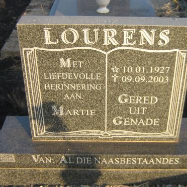 LOURENS Martie 1927-2003