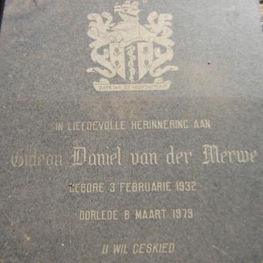 MERWE Gideon Daniel, van der 1932-1979