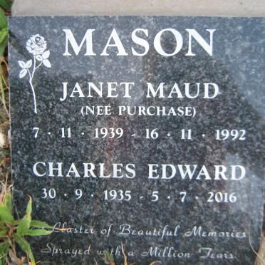 MASON Charles Edward 1935-2016 &amp; Janet Maude PURCHASE 1939-1992