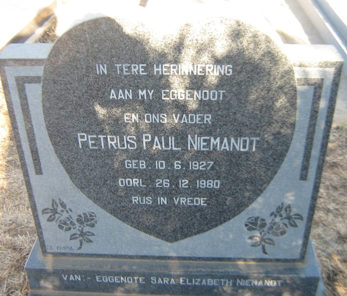 NIEMANDT Petrus Paul 1927-1980