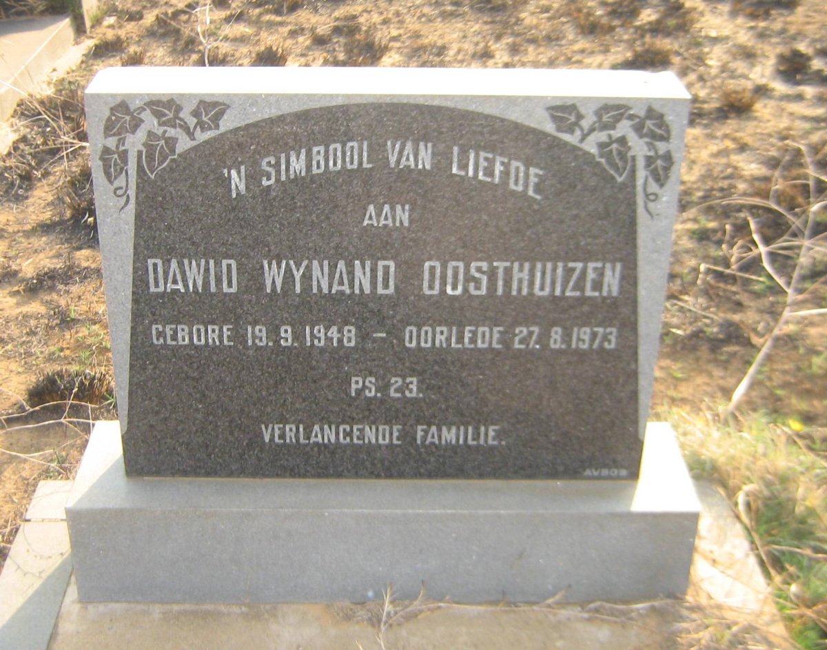 OOSTHUIZEN Dawid Wynand 1948-1973