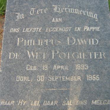 POTGIETER Philippus Dawid de Wet 1893-1955