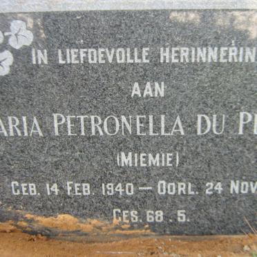 PLESSIS Maria Petronella, du 1940-1956