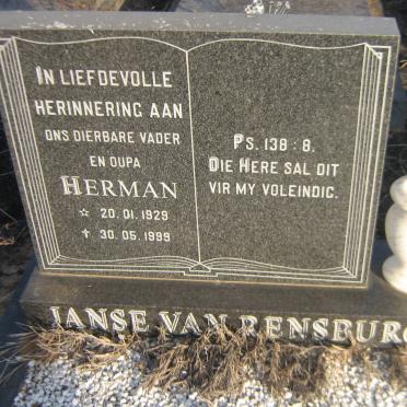 RENSBURG Herman, Janse van 1929-1999