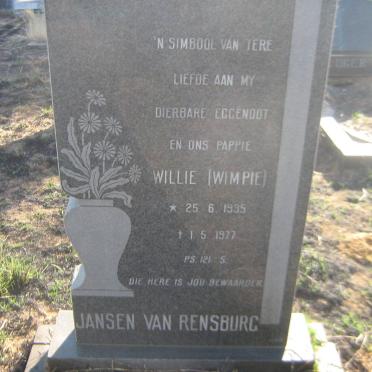 RENSBURG Willie, Jansen van 1935-1977