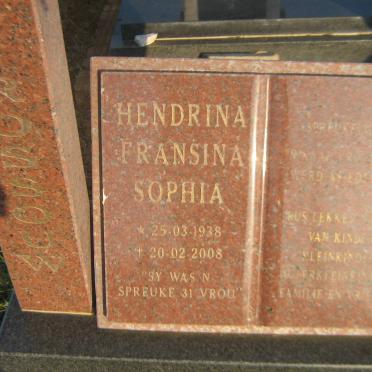 ROSSOUW Hendrina Fransina Sophia 1938-2008
