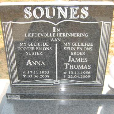 SOUNES Anna 1955-2008 :: SOUNES James Thomas 1956-2009