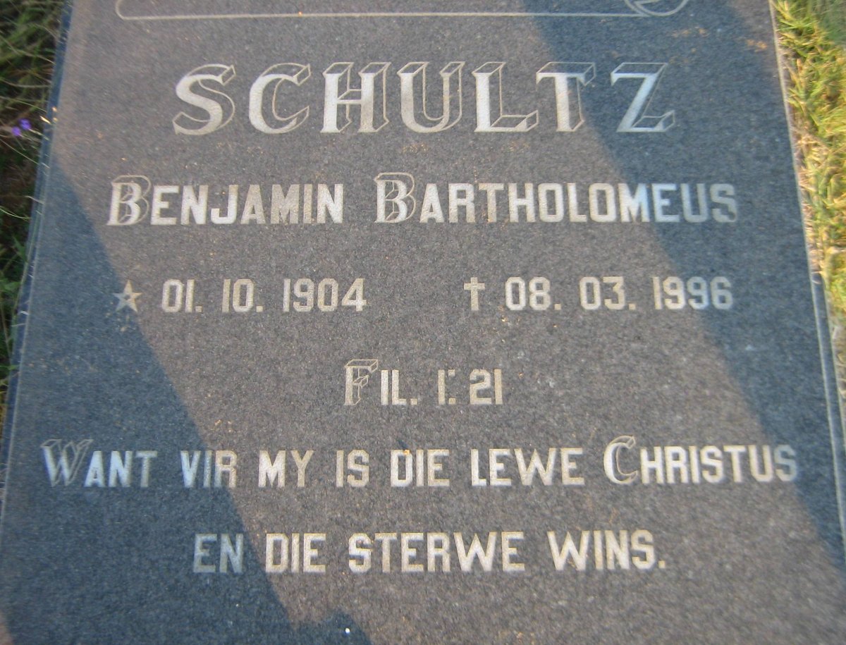 SCHULTZ Benjamin Bartholomeus 1904-1996
