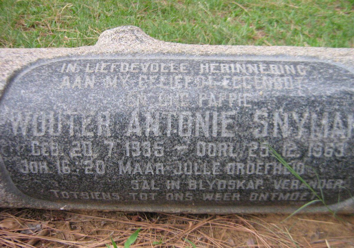 SNYMAN Wouter Antonie 1935-1963