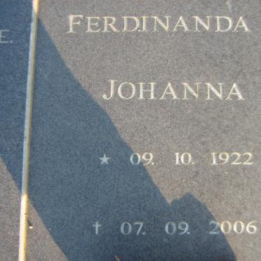 SWANEPOEL Daniél Johannes Rudolf 1922-1991 &amp; Ferdinanda Johanna 1922-2006