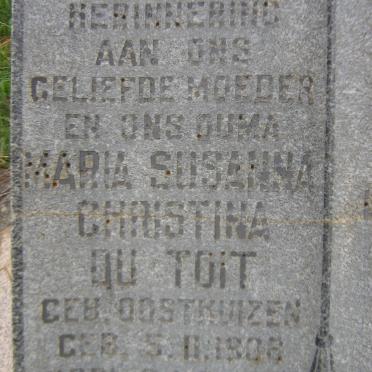 TOIT Maria Susanna Christina, du nee OOSTHUIZEN 1906-1962
