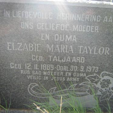 TAYLOR Elzabie Maria nee TALJAARD 1889-1973